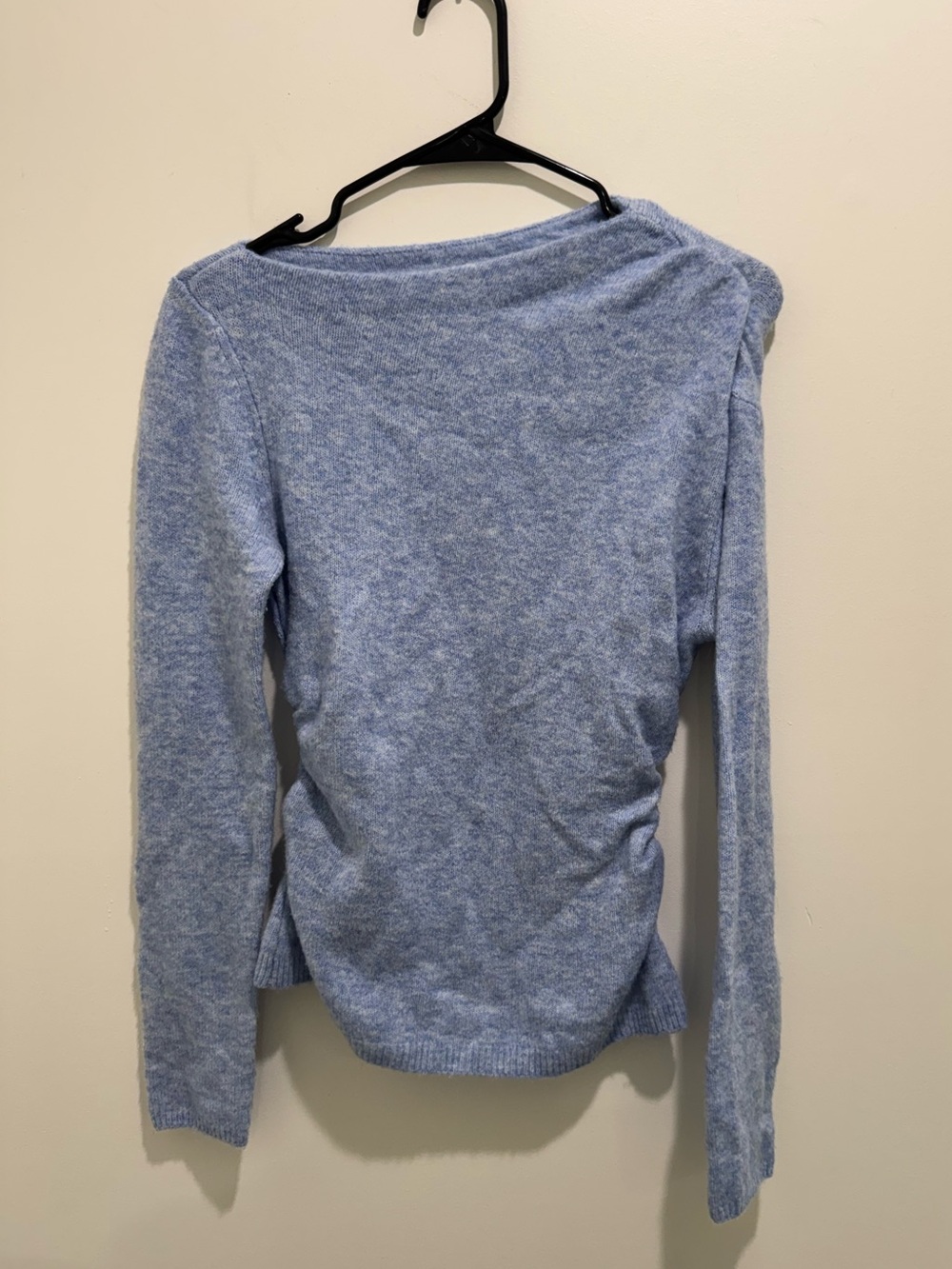 Abercrombie‎ & Fitch Boatneck Ruched Sweater XS Light Blue